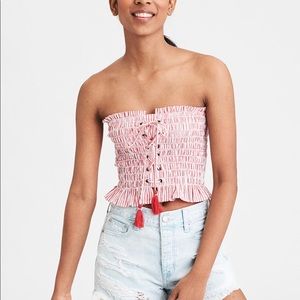 American Eagle smocked tube top